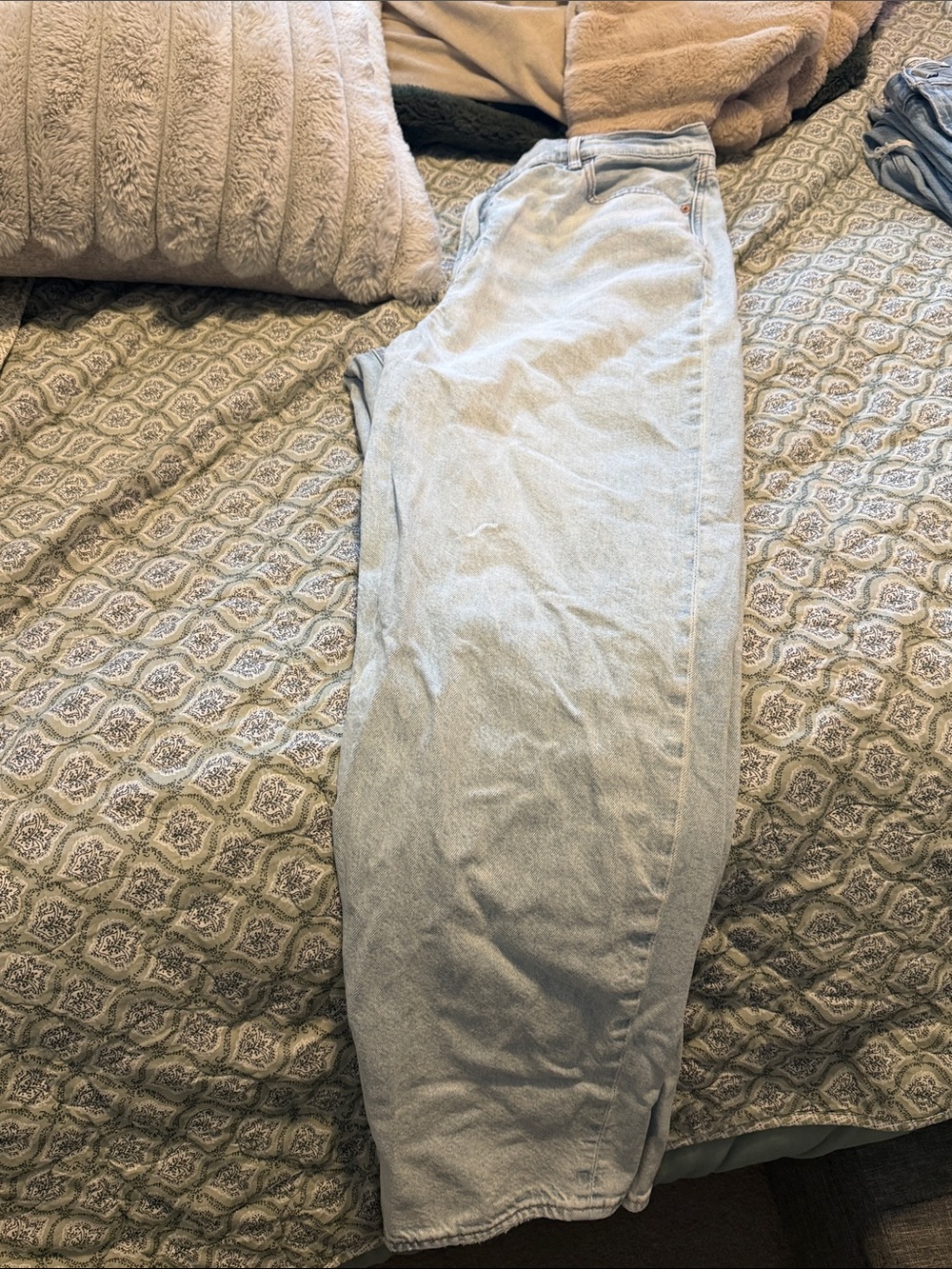 American Eagle Outfitters Pale Light Blue Straight Leg Jeans